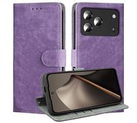 BEEJTUNY Leather Case For Blackview Wave 7C, Wallet Function with RFID Protection, Magnetic Closing Shell, Built-in TPU Protective Cover.Purple