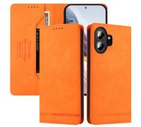 BEEJTUNY Leather Case for TCL NxtPaper 70 Pro, Flip Phone Case with RFID Blocking, Strong Magnetic, Skin-friendly Wallet Shockproof Cover. Orange