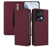 BEEJTUNY Leather Case for VIVO V70 5G, Flip Phone Case with RFID Blocking, Strong Magnetic, Skin-friendly Wallet Shockproof Cover. Wine