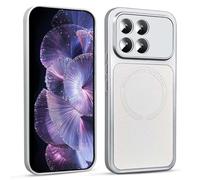BEEJTUNY Magnetic Case for Xiaomi Poco F8 Pro, 2500G Strong Magnet, Snap-On Car Mount, Power Bank, Slim Elegant Phone Case, Luxury Leather Feel. White