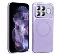 BEEJTUNY Magnetic Case for Xiaomi Poco F8 Ultra, 2500G Strong Magnet, Snap-On Car Mount, Power Bank, Slim Elegant Phone Case, Luxury Leather Feel. Purple