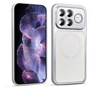 BEEJTUNY Magnetic Case for Xiaomi Poco F8 Ultra, 2500G Strong Magnet, Snap-On Car Mount, Power Bank, Slim Elegant Phone Case, Luxury Leather Feel. White
