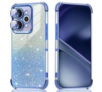 BEEJTUNY Phone Case for OPPO Realme 15/Realme 15 Pro 5G, Transparent Cover with Gradient Glitter, Stylish Shockproof Case with Lens Protection. Blue