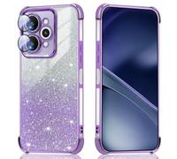 BEEJTUNY Phone Case for OPPO Realme 15/Realme 15 Pro 5G, Transparent Cover with Gradient Glitter, Stylish Shockproof Case with Lens Protection. Purple
