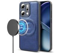 BEEJTUNY Phone Case for Oppo Reno14 Pro 5G/Reno 14 Pro 5G, 2300 Gauss Strong Magnetic Cover, Antislip Shockproof Leather Case, Supports Wireless Charging. Blue