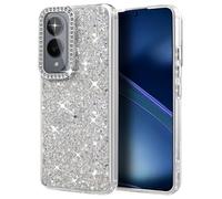 BEEJTUNY Phone Case for Samsung Galaxy S25 Edge 5G, Protective Cover with Bling Diamond Camera Lens Frame, Glitter Transparent Shockproof soft TPU Case. Shiny
