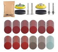 BEEK Pack of 240 2 Inch Sanding Discs Pads 50 mm with 2 Pieces 1/8 in & 1/4 in Shank, Sanding Pads Sandpaper Velcro Grit 80-3000 for Wood Furniture Painting Automotive