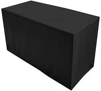 BEEKAY 1 Pc 4 Ft Fitted Black Table Cloth for 48"X24" Rectangular Table Polyester Trestle Table Cover for Banquet Party Baby Shower Trade Show 48 Inch X 24 Inch X 29 Inch
