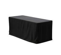 BEEKAY 6' Ft Fitted Black Rectangular Table Cloth 72" Inch X 30" Inch Trestle Polyester Washable Fabric Table Cover for Wedding Banquet Kitchen Baby Shower Trade Show Fair Booth DJ - 6 ft Black