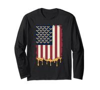 Beekeeper American Flag Patriotic Beekeeping Honeybee Long Sleeve T-Shirt