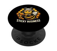 Beekeeper Bee Honeycomb Funny Beekeeping Graphic PopSockets Adhesive PopGrip
