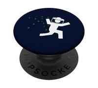 Beekeeper chased by bees funny running beekeeper PopSockets Adhesive PopGrip