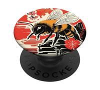 Beekeeper Design - Y2K Honeybee with Japanese Vibe PopSockets Adhesive PopGrip