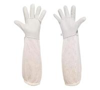 Beekeeper Gloves Goatskin Beekeeping Gloves For Men Woman Protect From Honey Bee Stings, With Ventilated Canvas Long Sleeves Elastic