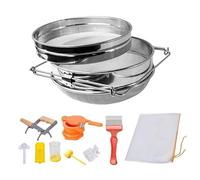 Beekeeper Harvest Set Honey Filter Bag Stainless Steel Double Sieve Strainer Frame Holder Beekeeper Uncapping Fork Stainless Steel Beekeeping Tools