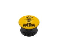 Beekeeper Honey Bee Farmer Tired But Buzzing Beekeeping PopSockets Adhesive PopGrip