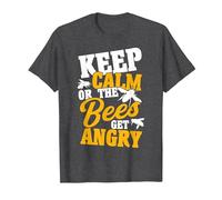 Beekeeper Keep Calm Or The Bees Get Angry Beekeeping T-Shirt, Men, Dark Heather Grey, XX-Large