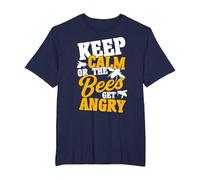 Beekeeper Keep Calm Or The Bees Get Angry Beekeeping T-Shirt, Men's Big and Tall, Navy Blue, 4X Tall