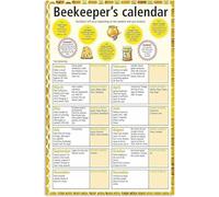 Beekeeper Knowledge Metal Tin Signs Beekeeper's Calendar Retro Posters Beehive Guide Chart Plaque Vintage Aluminum Sign Wall Decor for Farmhouse Home Room 12x8 inches