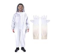 Beekeeper Protective Suit Professional Protective Clothing Full Body Beekeeping Clothes Protection Safty Veil Unisex with Gloves(XXL)