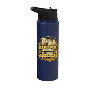 Beekeeper Rule no. 1 If I Run, You Run - Honey Beekeeping Stainless Steel Insulated Water Bottle