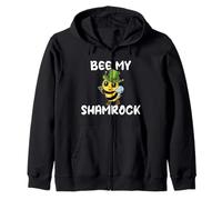 Beekeeper St Patricks Day Cute Leprechaun Bee My Shamrock Zip Hoodie