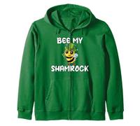 Beekeeper St. Patricks Day Cute Leprechaun Bee My Shamrock Zip Hoodie