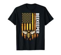 Beekeeping American Flag Honeycomb Bee Honey Apiary USA T-Shirt