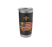 Beekeeping American Flag Honeycomb Honey Bees Stainless Steel Insulated Tumbler