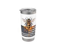 Beekeeping American Flag Honeycomb Honey Bees Stainless Steel Insulated Tumbler