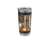 Beekeeping American Flag Honeycomb Honey Bees Stainless Steel Insulated Tumbler