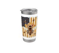 Beekeeping American Flag Honeycomb Honey Bees Stainless Steel Insulated Tumbler