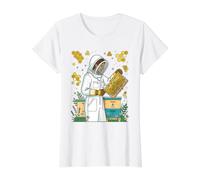 Beekeeping Bee Lovers Backyard Beekeepers Hive Apiarist Art Value Graphic T-Shirt, Women, White, XS