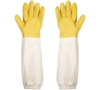 Beekeeping Gloves, XL Goat Skin Bee Gloves with Long Canvas Sleeves, Sting Safe Protective, Cut Shielding Gear for Beekeepers, Blacksmithing, Camping, Car Repair
