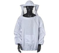Beekeeping Jacket,Professional Beekeeper Jacket Veil Hood Sting Proof for Backyard Commercial Men Women,White
