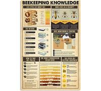 Beekeeping Knowledge Metal Signs Vintage Farm Decor Beekeeping Tin Poster Farmer Room Decor Farm Wall Decoration Retro Plaque 8x12 Inches