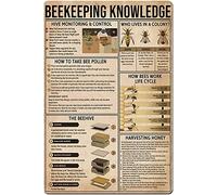 Beekeeping Knowledge Metal Tin Signs Vintage Bee Life Cycle Quick Guide Posters Farmhouse Country Classroom Home Wall Decor 12x16 inch