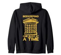 Beekeeping making honey one buzz at a time Funny Quote Zip Hoodie