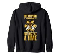 Beekeeping making honey one buzz at a time Funny Quote Zip Hoodie
