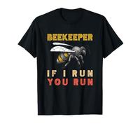 Beekeeping Men Vintage Bee Keeper Outfit If I Run You Run T-Shirt