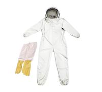 Beekeeping Protective Suit Jumpsuit Beekeeper Jacket Clothing For Kids Adult Full Body Anti Bee Suit Beekeeping Clothes Cotton ,Full Protection(XL Canvas Gloves C)