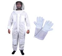 Beekeeping Suit 3 Layer Ultra Ventilated Mesh with Detachable Fencing Veil Hood for Men & Women | Standard Beekeeper Gear | Bee Gear for Apiarists, Professional Beekeeping Supplies (XL)