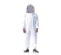 Beekeeping Suit arist Cotton For Men Women Protective ary Sting Proof With Fencing Veil Ventilated Hood ,Full Protection(Bianco,Thicken)