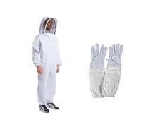 Beekeeping Suit Full Body Beekeeping Clothes Professional Beekeepers Protection Suit Safty Veil Unisex Protective(XL with gloves)