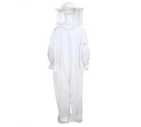 Beekeeping Suit Full Body Beekeeping Clothes Professional Protective Beekeepers Suits With Anti-Bee Round Veil Hood Hat Safty(Large)