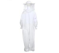 Beekeeping Suit Full Body Beekeeping Suit Professional Beekeepers Clothes With Round Veil Cotton Protective Bee Proof Outfit For Men Women(L)