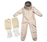 Beekeeping Suit Gloves Full Body StingProof Ventilated Beekeeper Suit with Zipper Hood Professional Canvas Bee