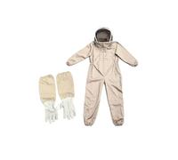 Beekeeping Suit Protective Anti Bee Practical Breathable Beekeeping Clothing Veil Hood With Gloves Supplies Body Suit(L)