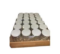 Beekeeping Supplies UK Ltd - 1lb Honey Jar - Jam Jar - 454g Round Food Jars with White Plastic Lids - Pack Of 24 - Made in UK