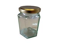 Beekeeping Supplies UK Ltd - Glass Hexagonal Jars 8oz (190ml) With Gold Lids - Pack Of 41 - Made in the UK